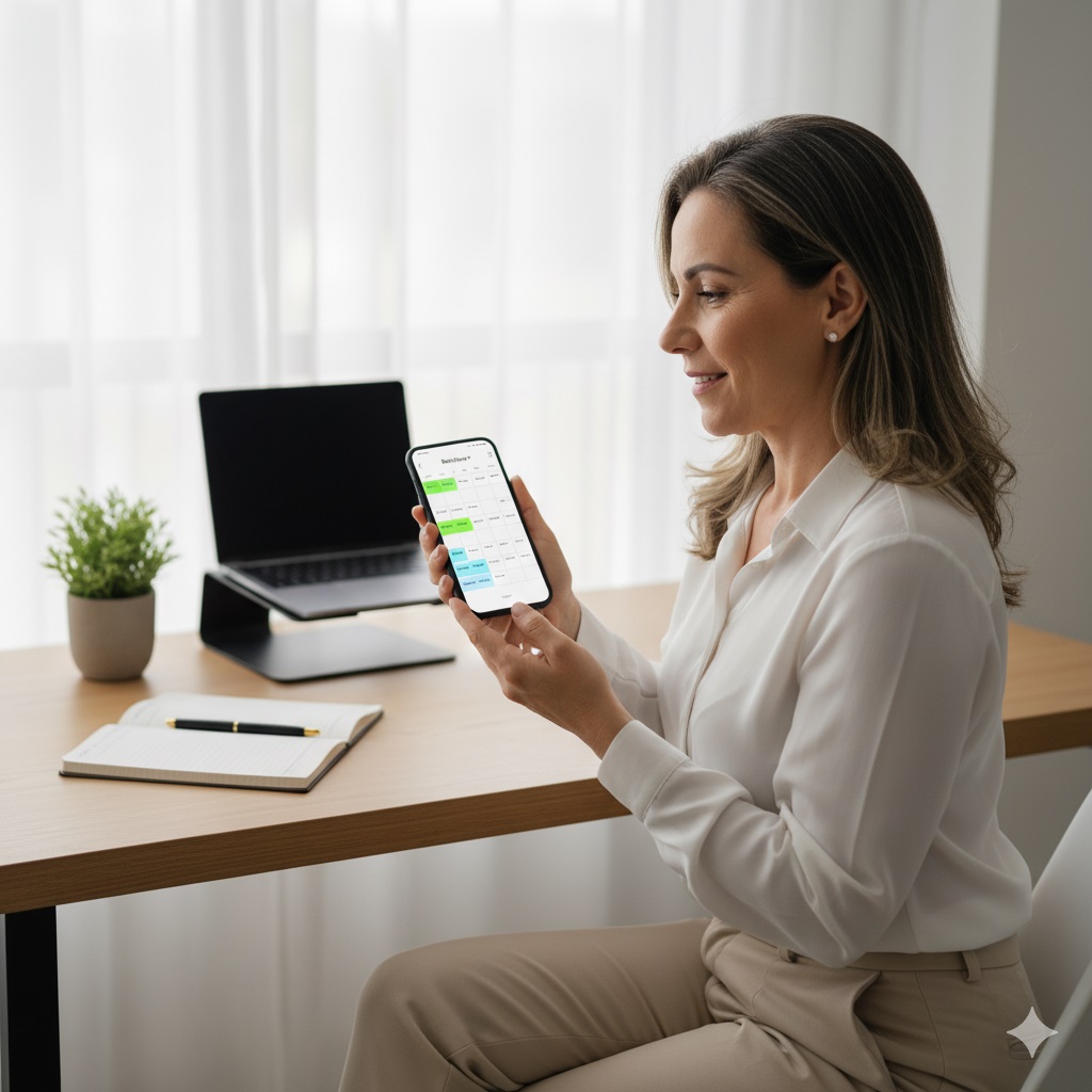 Prestador visualizando sua agenda sincronizada